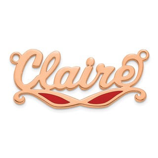 Sterling Silver/Rose-plated Epoxy Sunglass Name Plate