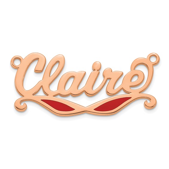 Sterling Silver/Rose-plated Epoxy Sunglass Name Plate