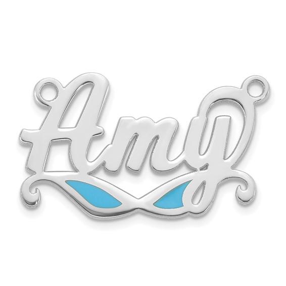 Sterling Silver/Rhodium-plated Epoxy Sunglass Name Plate