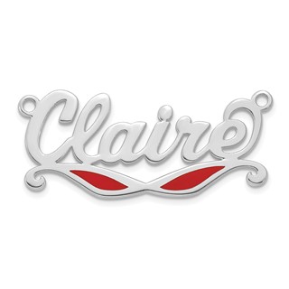 Sterling Silver/Rhodium-plated Epoxy Sunglass Name Plate