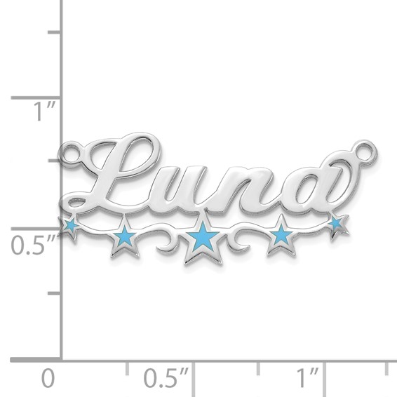 14k White Gold Epoxy Stars Name Plate