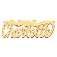 14K Yellow Gold Diamond-cut Heart Name Plate view 5