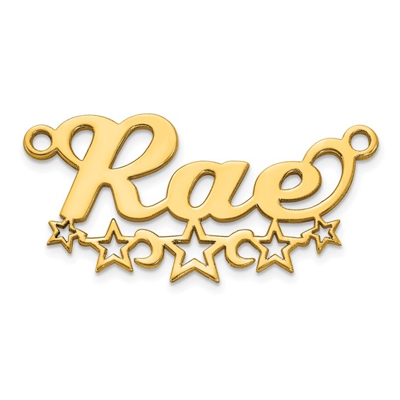 Sterling Silver/Gold-plated Cut-out Stars Name Plate