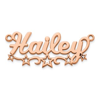 Sterling Silver/Rose-plated Cut-out Stars Name Plate