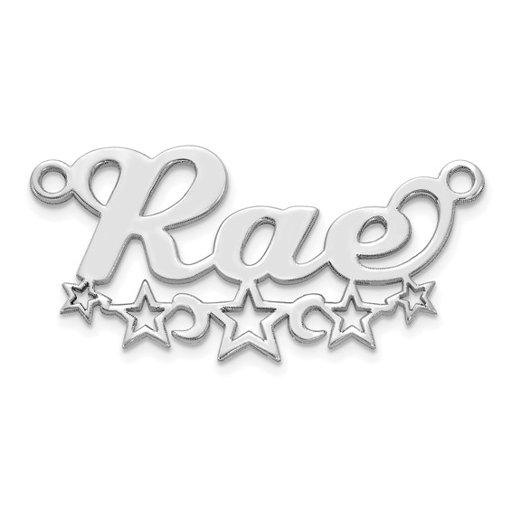 14kk White Gold Cut-out Stars Name Plate