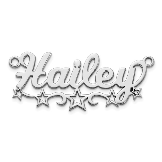 14kk White Gold Cut-out Stars Name Plate