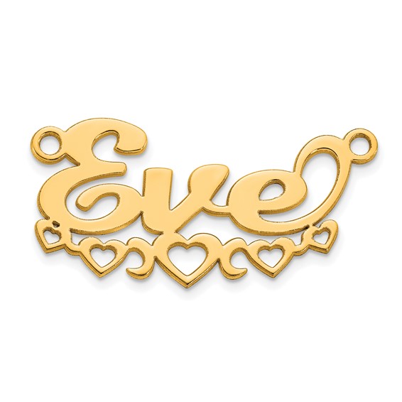 Sterling Silver/Gold-plated Cut-out Hearts Name Plate