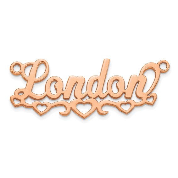 14k Rose Gold Cut-out Hearts Name Plate
