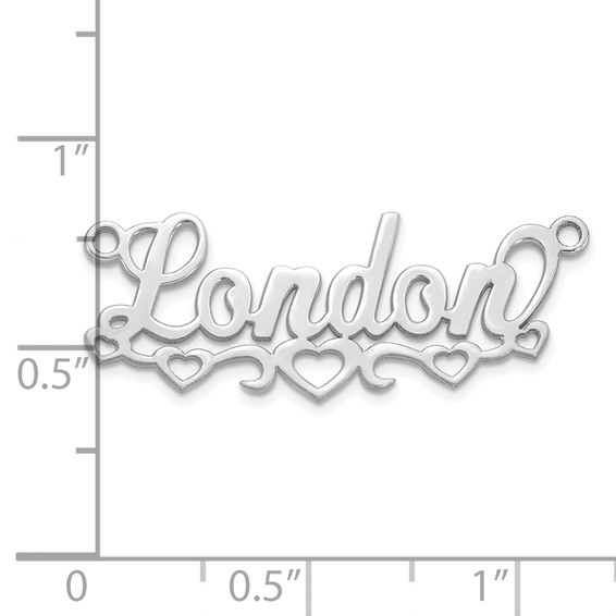 Sterling Silver/Rhodium-plated Cut-out Hearts Name Plate