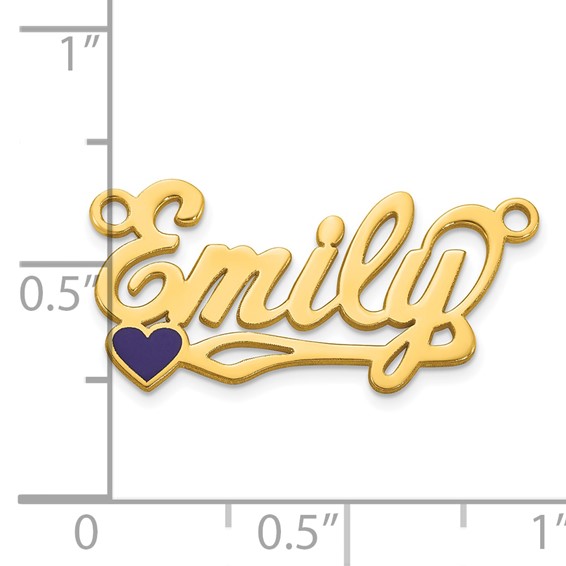 Sterling Silver/Gold-plated Epoxy Heart Name Plate