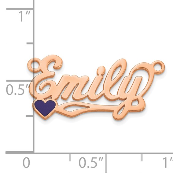 14k Rose Gold Epoxy Heart  Name Plate