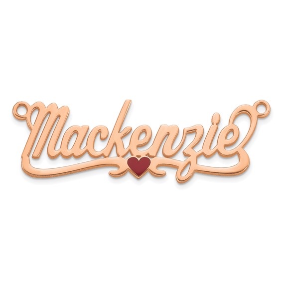 14k Rose Gold Epoxy Heart Name Plate
