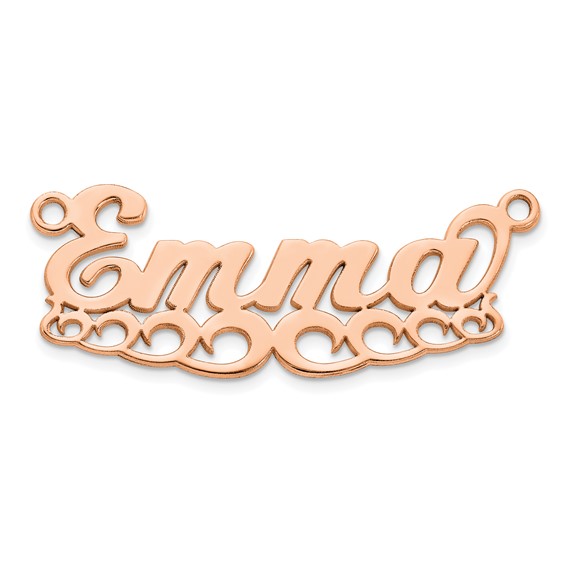 14k Rose Gold Wave Name Plate