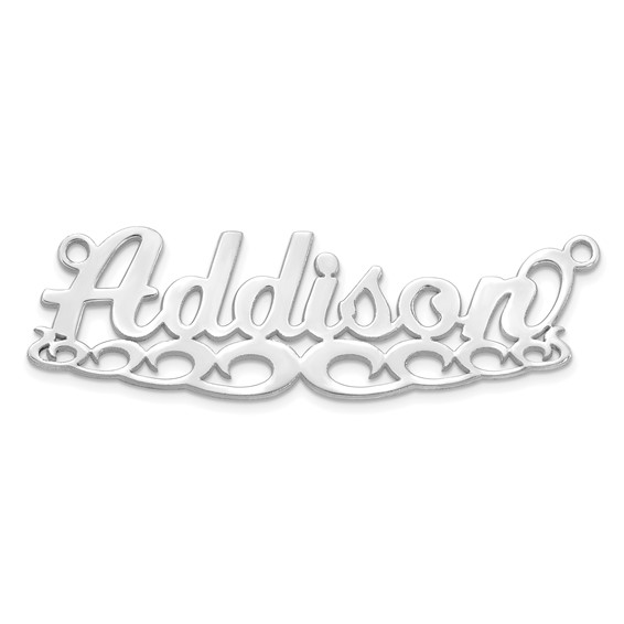14k White Gold Wave Name Plate