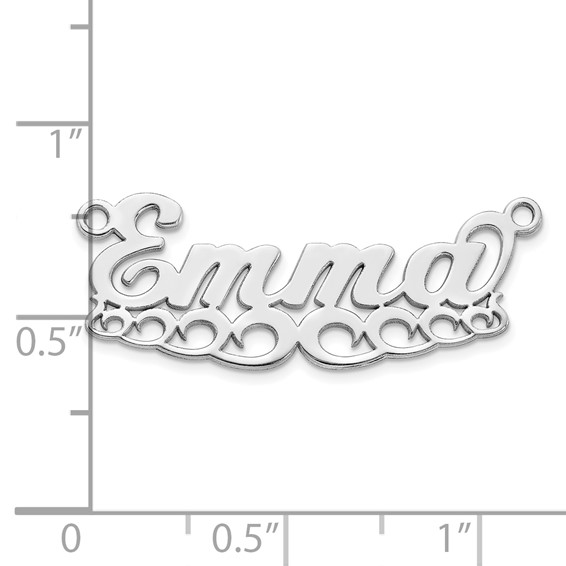 14k White Gold Wave Name Plate