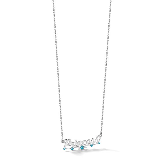 Sterling Silver/Rhodium-plated Epoxy Paw Print Name Plate