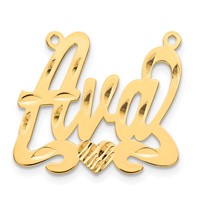 14K Yellow Gold Diamond-cut Heart Name Plate view 2