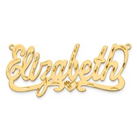 14K Yellow Gold Diamond-cut Heart Name Plate view 5