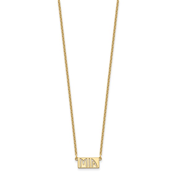 sterling Silver/Gold-plated 1-3 Letter cut-out Name Bar Necklace