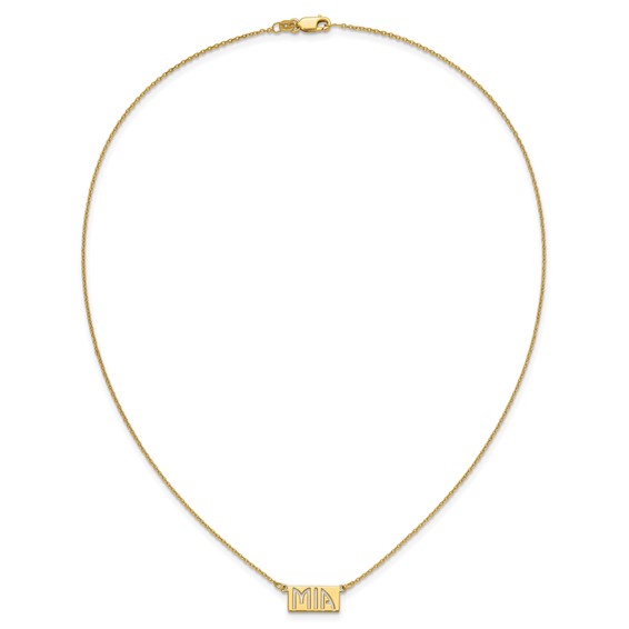 sterling Silver/Gold-plated 1-3 Letter cut-out Name Bar Necklace
