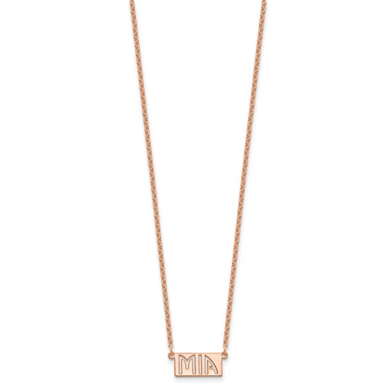 Sterling Silver/Rose-gold 1-3 Letter cut-out Name Bar Necklace