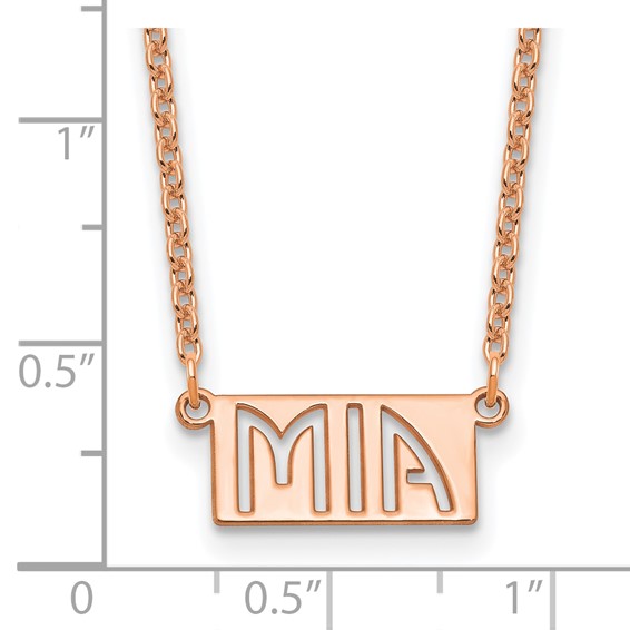 Sterling Silver/Rose-gold 1-3 Letter cut-out Name Bar Necklace