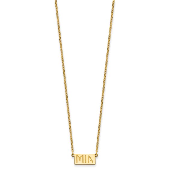 14k Sterling Silver/Gold-plated 1-3 Letter Name Bar Necklace