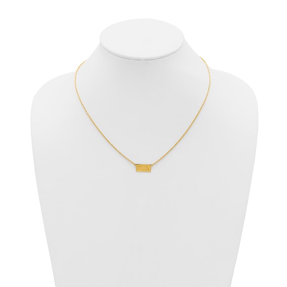 14k Sterling Silver/Gold-plated 1-3 Letter Name Bar Necklace