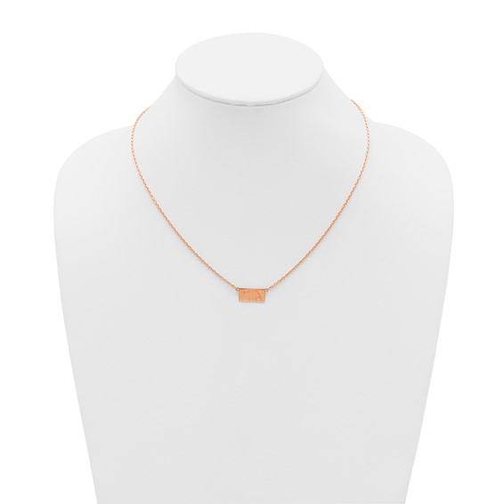 Sterling Silver/Rose-plated 1-3 Letter Name Bar Necklace