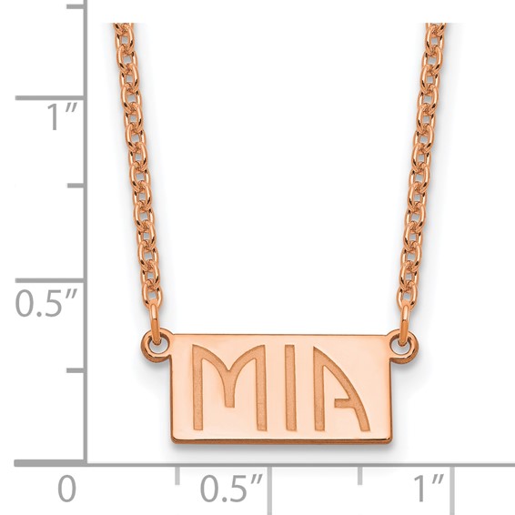 Sterling Silver/Rose-plated 1-3 Letter Name Bar Necklace
