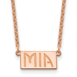 Sterling Silver/Rose-plated 1-3 Letter Name Bar Necklace