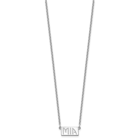 Sterling Silver/Rhodium-plated 1-3 Letter Name Bar Necklace