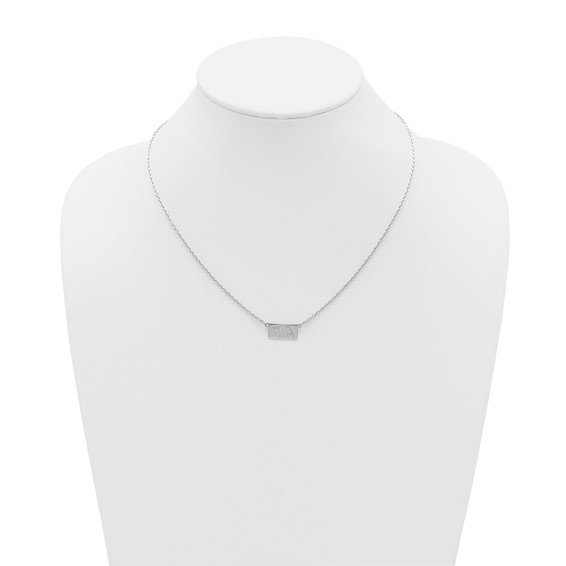 Sterling Silver/Rhodium-plated 1-3 Letter Name Bar Necklace