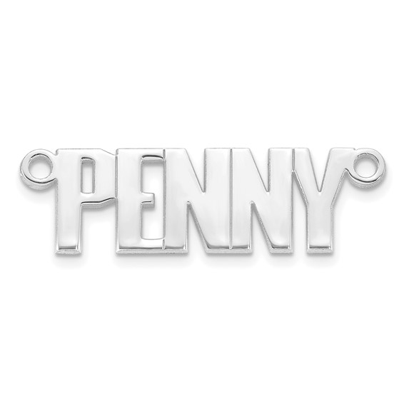 Sterling Silver/Rhodium-plated Atlantico Font Name Plate