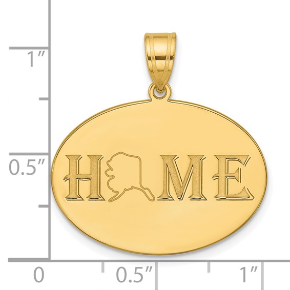 14k Yellow Gold HOME/STATE Pendant