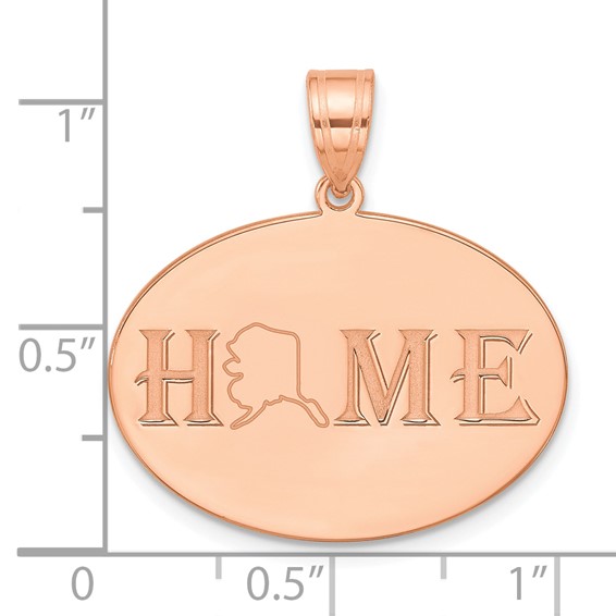 14k Rose Gold HOME/STATE Pendant
