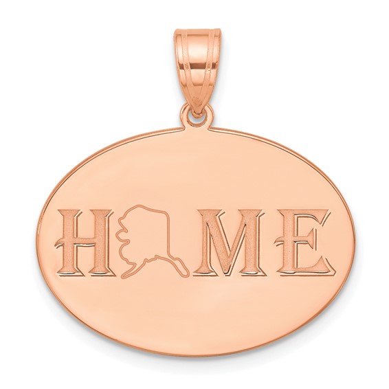 14k Rose Gold HOME/STATE Pendant