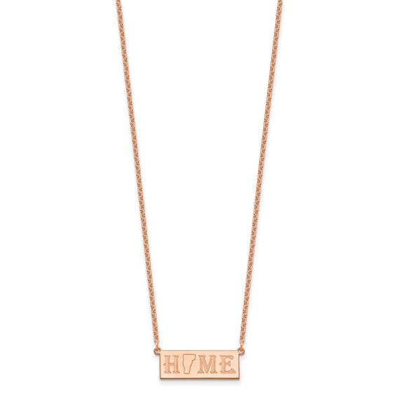 Sterling Silver/Rose Gold-Plated HOME/STATE Necklace