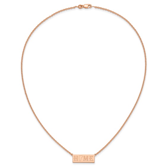 Sterling Silver/Rose Gold-Plated HOME/STATE Necklace