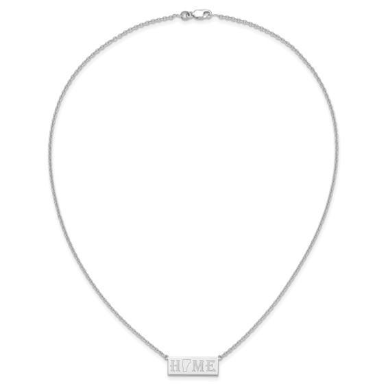 Sterling Silver/Rhodium-plated HOME/STATE Necklace