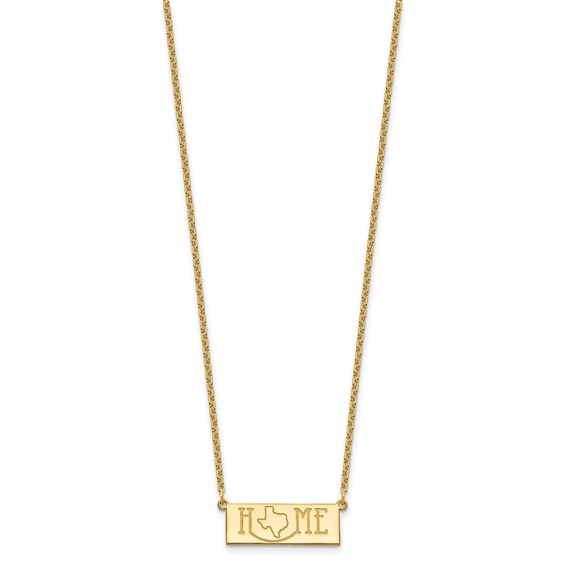 Sterling Silver/Gold-Plated HOME/STATE Necklace
