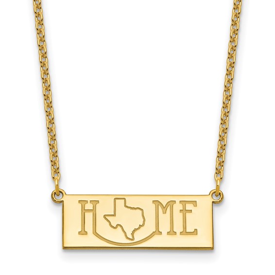 Sterling Silver/Gold-Plated HOME/STATE Necklace