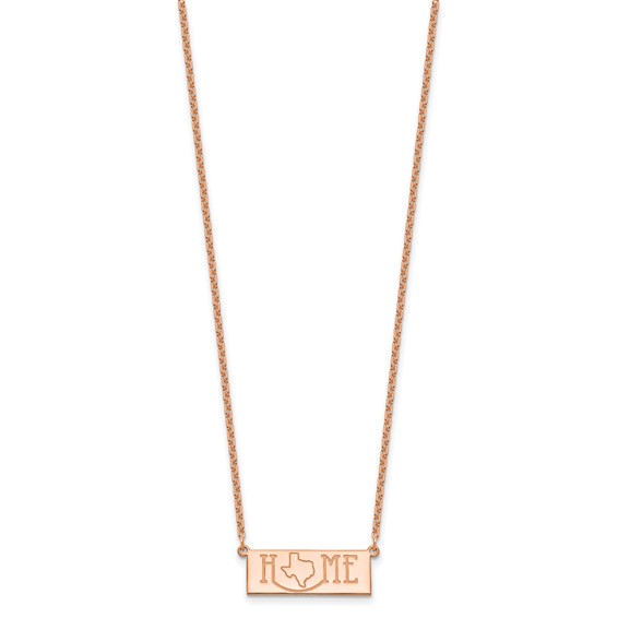 Sterling Silver/Rose Gold-Plated HOME/STATE Necklace