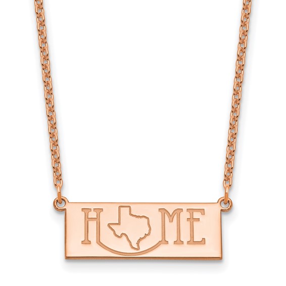 Sterling Silver/Rose Gold-Plated HOME/STATE Necklace