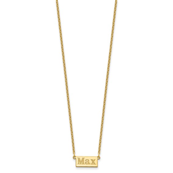Sterling Silver/Gold-plated 1-3 Letter Name Bar Necklace