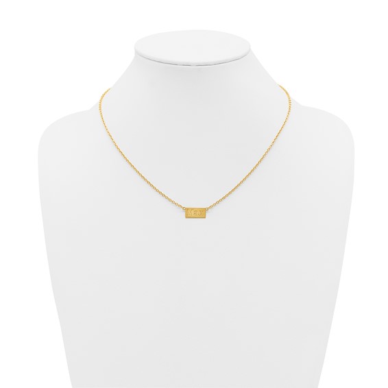 Sterling Silver/Gold-plated 1-3 Letter Name Bar Necklace