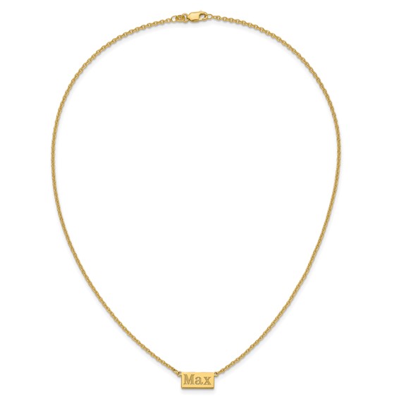 Sterling Silver/Gold-plated 1-3 Letter Name Bar Necklace