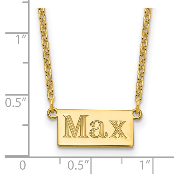 Sterling Silver/Gold-plated 1-3 Letter Name Bar Necklace