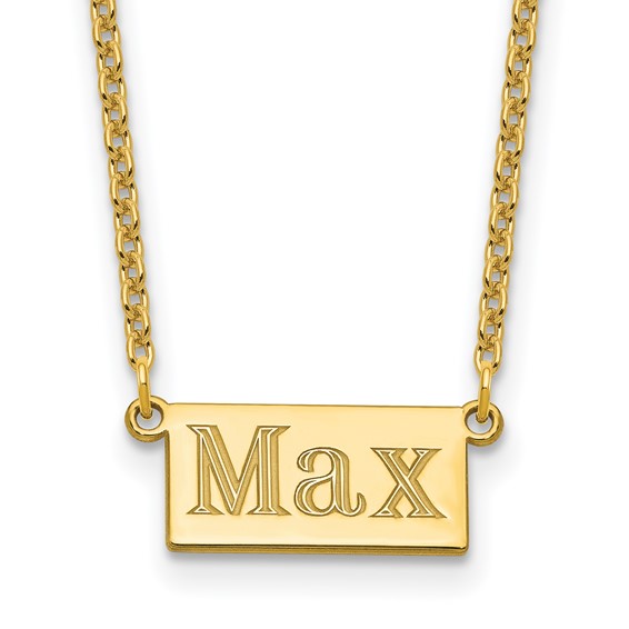 Sterling Silver/Gold-plated 1-3 Letter Name Bar Necklace