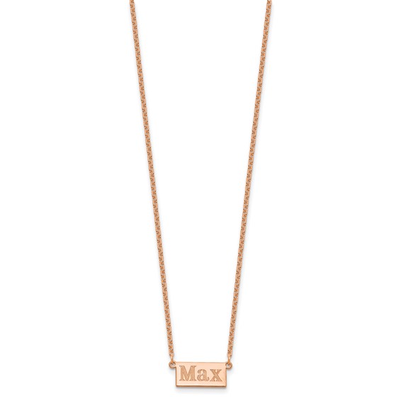 Sterling Silver/Rose-plated 1-3 Letter Name Bar Necklace